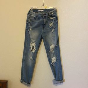Casual Distressed Boyfriend Jeans